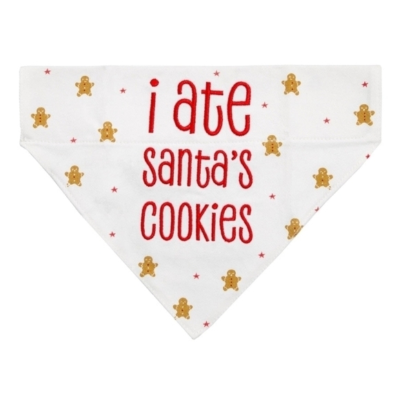 Little Pear Holiday Pet Bandana Christmas "I ate Santa's Cookies" Small/Medium - Picture 3 of 8